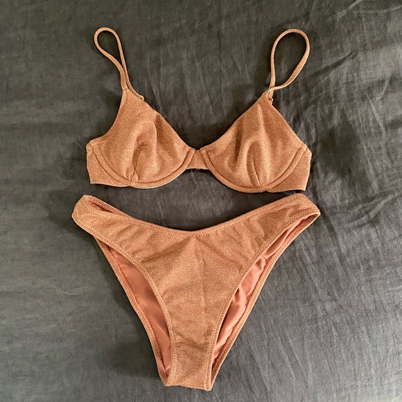 Montce Other - NWOT Montce mauve sparkle bikini set